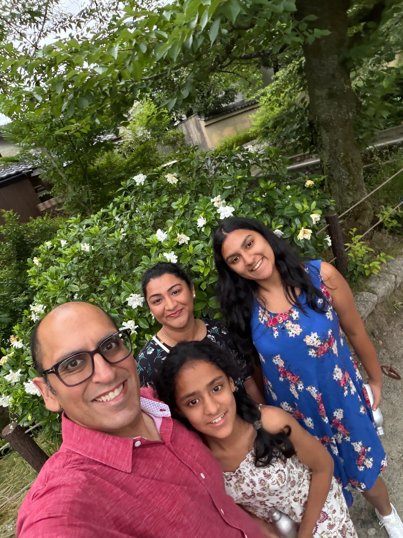 A group selfie in the gardens of the Hakone Open-Air Museum